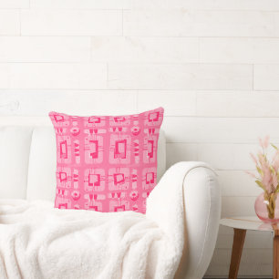 Mazipoodles Abstrakte Ethnic Matrix - Rosa Kissen