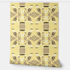 Mazipoodles Abstrakter Leapfrosch Sepia auf Butter Tapete