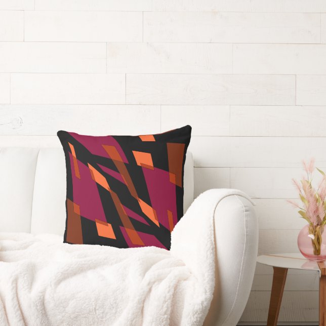 Mazipoodles Abstraktion Perspektive Schwarzer Mage Kissen (Liege)