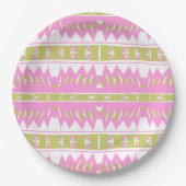 Mazipoodles Afrofuturist Pattern Pink White Green Pappteller (Vorderseite)