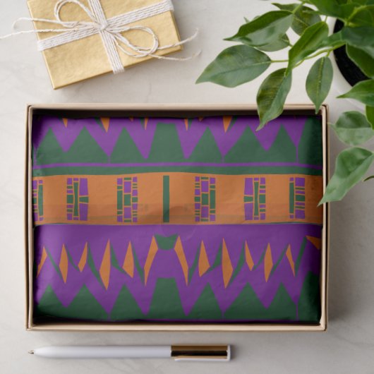 Mazipoodles Afrofuturist Pattern - Purple Green  Seidenpapier (Geschenk)