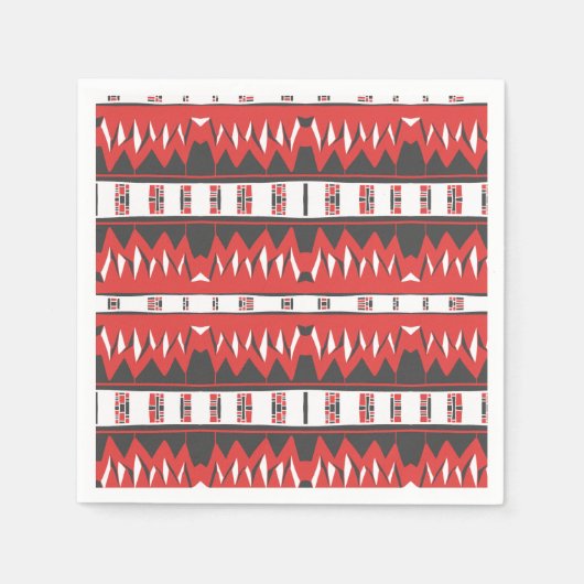 Mazipoodles Afrofuturist Pattern - Scarlet Grau Serviette (Vorderseite)