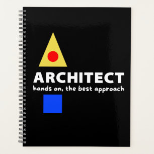 Mazipoodles Architect Hände auf Planer