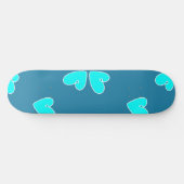 Mazipoodles Blue Hearts On Blue Skateboard (Horizontal)