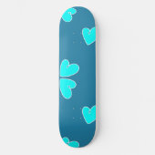 Mazipoodles Blue Hearts On Blue Skateboard (Vorderseite)