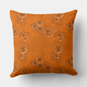 Mazipoodles Blumenbläschen - Dusty Orange Brown Kissen