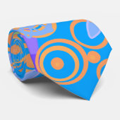 Mazipoodles Blumenblasen Multi Blue Orange Blue Krawatte (Gerollt)