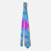 Mazipoodles Blumenblasen Multi Blue Orange Blue Krawatte (Rückseite)