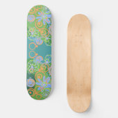 Mazipoodles Blumenblasen Multi Green Orange Blue Skateboard (Vorderseite)