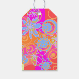 Mazipoodles Blumenblasen Multi Pink Orange Blue Geschenkanhänger