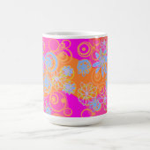 Mazipoodles Blumenblasen Multi Pink Orange Blue Kaffeetasse (Mittel)