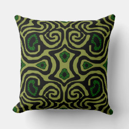 Mazipoodles Crazy Maze - Olive Black Green Kissen