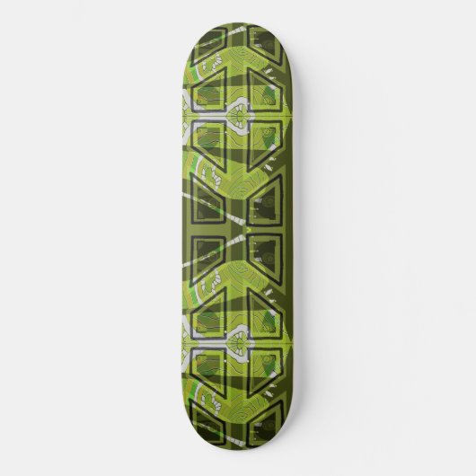 MAzipoodles Diamond Eyes Collage Olive Skateboard (Vorderseite)