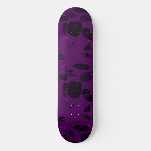 Mazipoodles Fish Rose Violet Black Skateboard (Vorderseite)