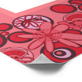 Mazipoodles Floral Bubbles Liebe Kiss Red Poster (Ecke)