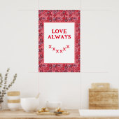 Mazipoodles Floral Bubbles Liebe Kiss Red Poster (Küche)