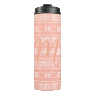 MAZIPOODLES Floral Striped Ribbed Knitting 202 M Thermosbecher