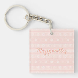 MAZIPOODLES Floral Striped Ribbed Knitting Name Schlüsselanhänger