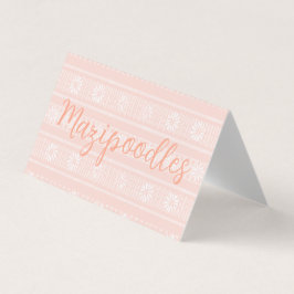 MAZIPOODLES Floral Striped Ribbed Knitting Name Visitenkarten