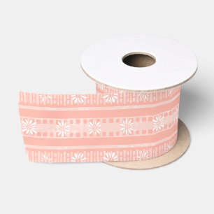 MAZIPOODLES Florale Gestreifte Gerippte Strickware Satinband