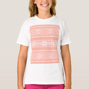 MAZIPOODLES Florales Gestreiftes Rippenstrickmuste T-Shirt