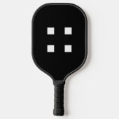 Mazipoodles Four Squares- Black White  Pickleball Schläger (Rückseite)