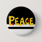 MAZIPOODLES Frieden Gelb Button (Vorderseite)