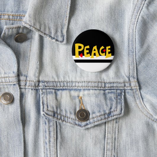 MAZIPOODLES Frieden Gelb Button (Beispiel)