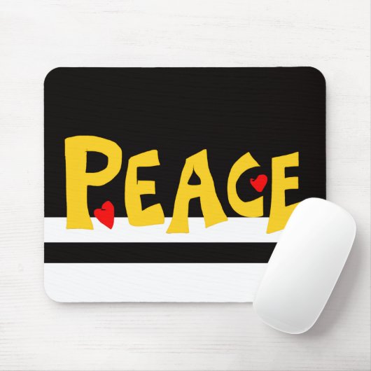 MAZIPOODLES Frieden Gelb Mousepad (Mit Mouse)