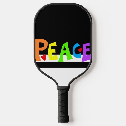 MAZIPOODLES Friedensregenbogen Pickleball Schläger (Vorderseite)
