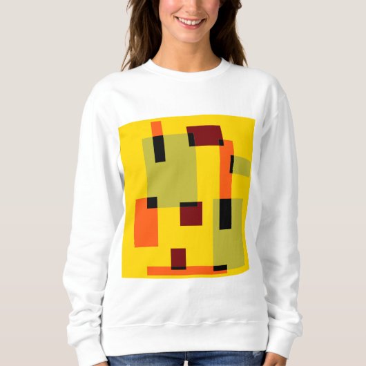 Mazipoodles Geometric Abstraction Yellow Sweatshirt (Vorderseite)