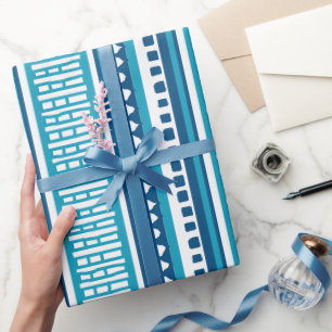 MAZIPOODLES Gestreiftes Rippen Strickmuster 088 B Geschenkpapier