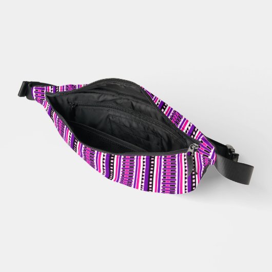 MAZIPOODLES gestreiftes Rippenstrickmuster 194 Bauchtasche (Offen)