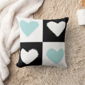Mazipoodles Hearts Abstraction Duck Egg Blue Kissen (Decke)