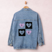 Mazipoodles Hearts Abstraction Lilac Liebe Jeansjacke (Hangar)