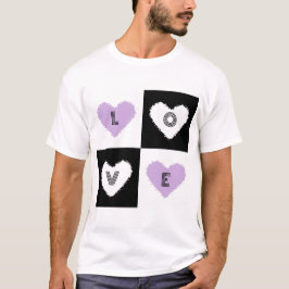 Mazipoodles Hearts Abstraction Lilac Liebe T-Shirt