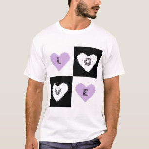 Mazipoodles Hearts Abstraction Lilac Liebe T-Shirt