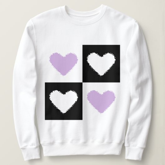 Mazipoodles Hearts Abstraction Lilac Sweatshirt (Design vorne)