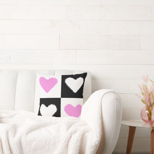 Mazipoodles Herz Abstraktion Rosa Kissen (Liege)