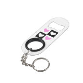 Mazipoodles Herz Abstraktion Rosa Mini Flaschenöffner (Rückseite Schrägansicht)