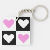Mazipoodles Herz Abstraktion Rosa Schlüsselanhänger (Rückseite)