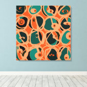 MAZIPOODLES I Spy Eye Orange Teal Black Leinwanddruck (Insitu (Holzboden))