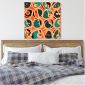 MAZIPOODLES I Spy Eye Orange Teal Black Leinwanddruck (Insitu (Schlafzimmer))