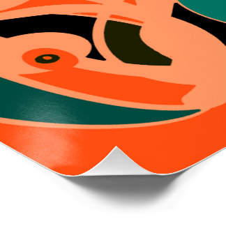 MAZIPOODLES I Spy Eye Orange Teal Black Poster