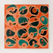 MAZIPOODLES I Spy Eye Orange Teal Black Puzzle (Horizontal)