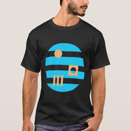 Mazipoodles im Mondlicht Cyan Peach T - Shirt (Vorderseite)