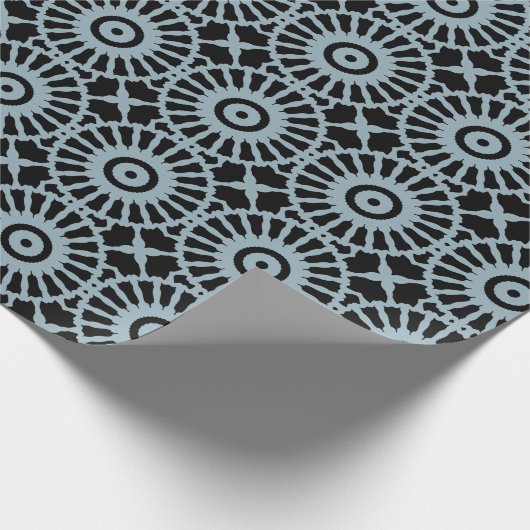 Mazipoodles Kaleidoskop S. duck Egg Blue Black Geschenkpapier (Ecke)