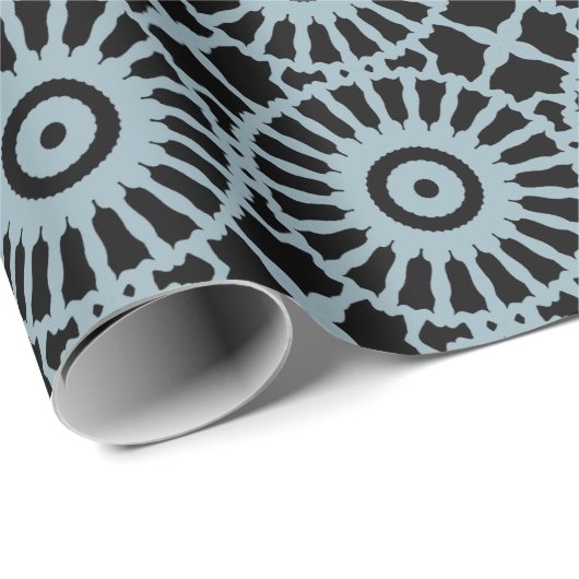 Mazipoodles Kaleidoskop S. duck Egg Blue Black Geschenkpapier (Rolleneckpunkt)