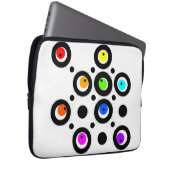 Mazipoodles Kreise und Punkte Muster Rainbow Black Laptopschutzhülle (Vorne Rechts)