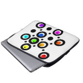 Mazipoodles Kreise und Punkte Muster Rainbow Black Laptopschutzhülle (Vorne Knopf)